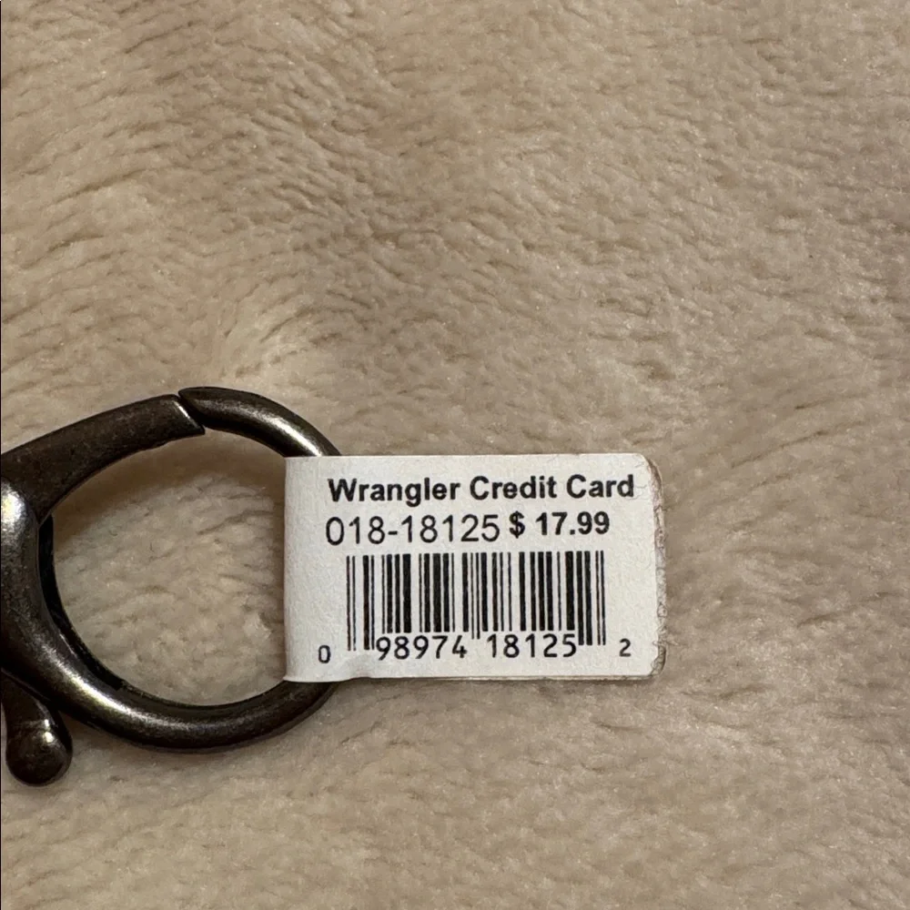 NWOT WRANGLER Brown Leather Card Holder with Chain